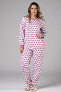 Pijama Feminino Longo Flanelado Moletinho Estampado Coração – Conjunto Inverno Confortável (Cópia)