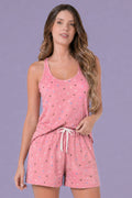 Short Doll Feminino 100% Algodão Poá Rosa – Pijama Curto Confortável Liliti