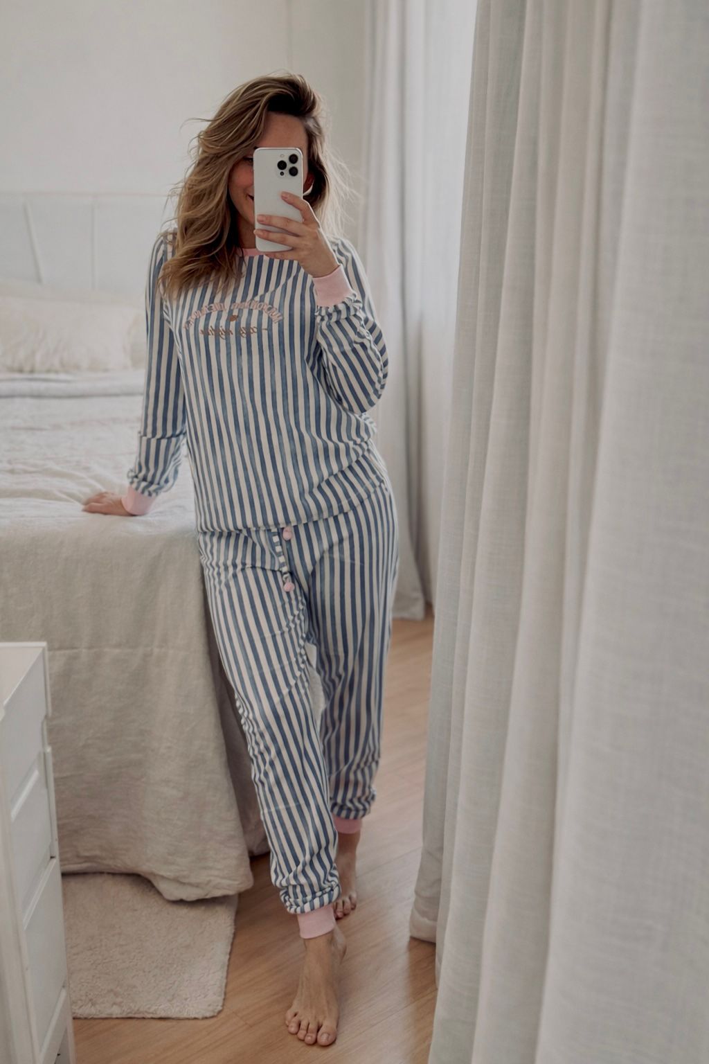 Pijama Feminino Listrado Manga Longa Confortável | Liliti Homewear