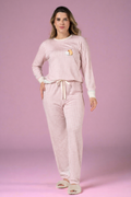 Pijama Feminino Longo Xadrez Rosa Confortável Premium